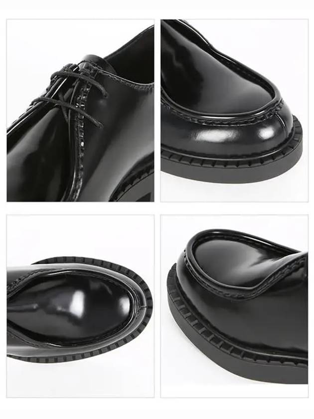 Brushed Lace Up Loafers Black - PRADA - BALAAN.