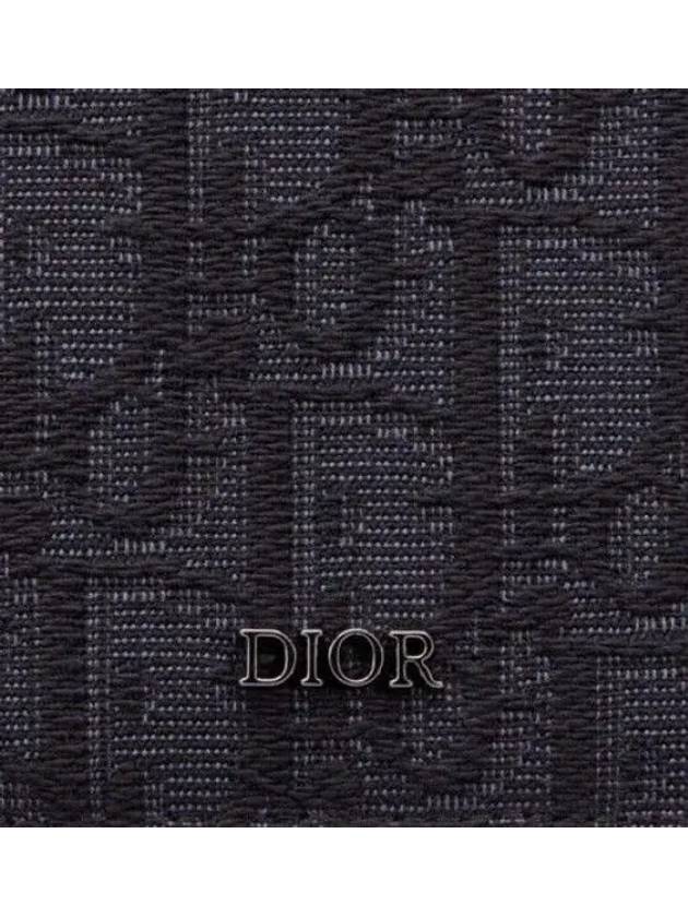 Bi-Fold Card Holder Black  Oblique Jacquard - DIOR - BALAAN 5