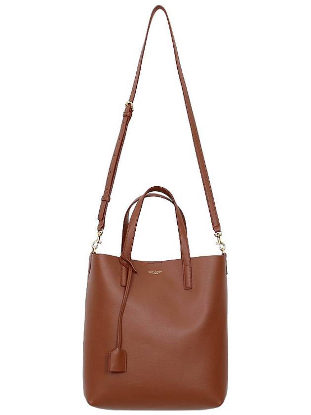 Shopping Toy Supple Leather Tote Bag Brown - SAINT LAURENT - BALAAN 4