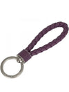 Intrecciato Leather Key Holder Purple - BOTTEGA VENETA - BALAAN 2