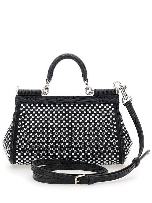 Sicily Crystal Small Tote Bag Black - DOLCE&GABBANA - BALAAN 3