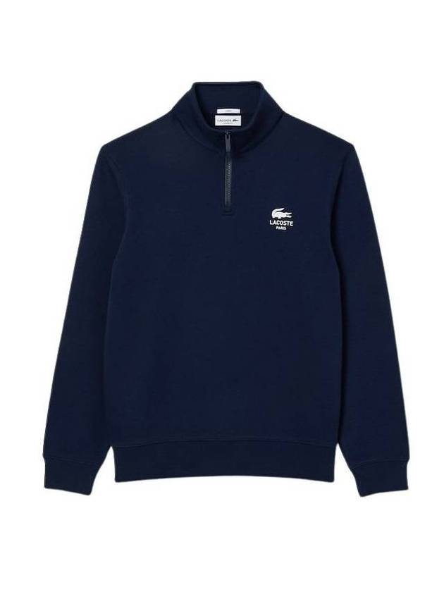 Printed Zip-Up Long Sleeve T-Shirt Navy - LACOSTE - BALAAN 1