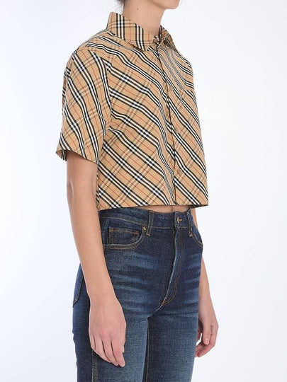 Check cropped shirt - BURBERRY - BALAAN 2