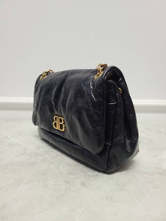 Black Calfskin Vintage Gold Monaco Mini Chain Shoulder Bag - BALENCIAGA - BALAAN 2