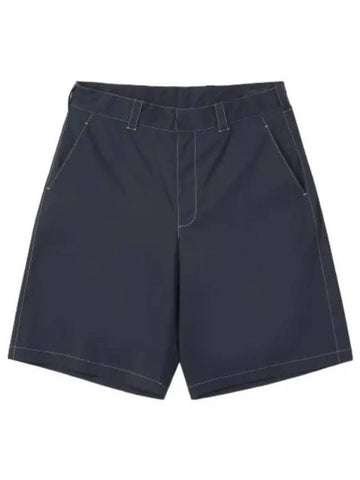 Stitched Shorts Pants Navy - PRADA - BALAAN 1