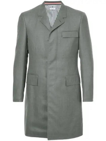 Super 120S Twill Classic Chesterfield Single Coat Grey - THOM BROWNE - BALAAN 2