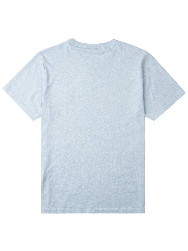 Grey Fox Head Patch Classic Short Sleeve T-Shirt Light Blue - MAISON KITSUNE - BALAAN 3