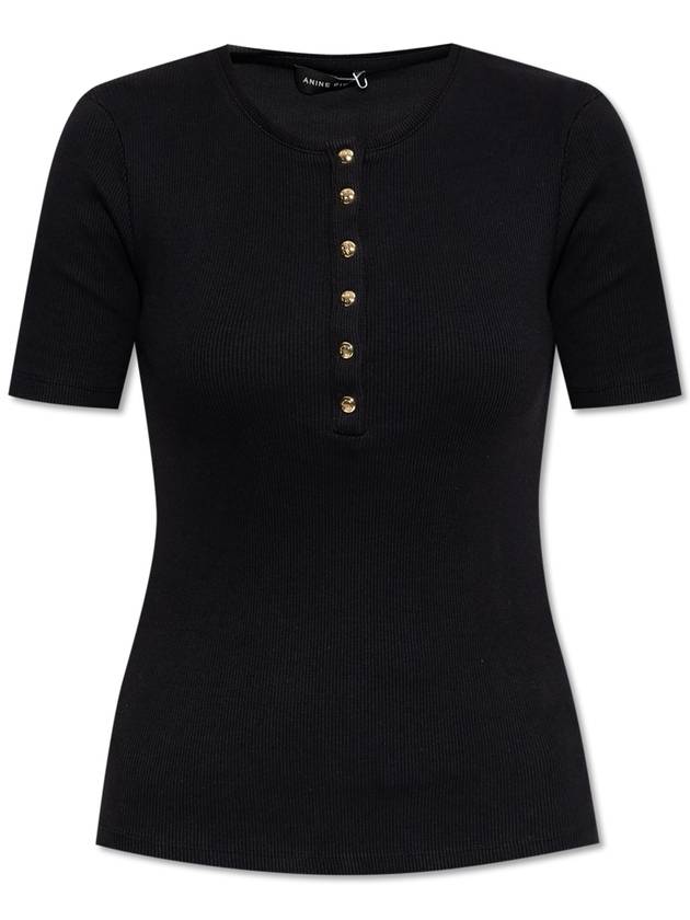 Anine Bing Ribbed Top 'Alessia', Women's, Black - ANINE BING - BALAAN 1