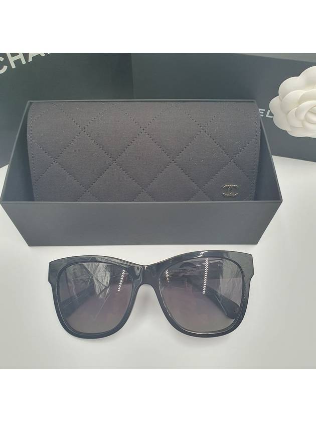 Eyewear Square Polarized Gradient Lens Sunglasses Black Grey - CHANEL - BALAAN 3