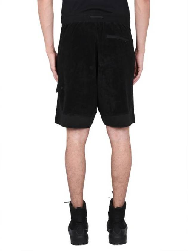 Cotton Terry Garment Dyed Shorts Black - STONE ISLAND - BALAAN 5