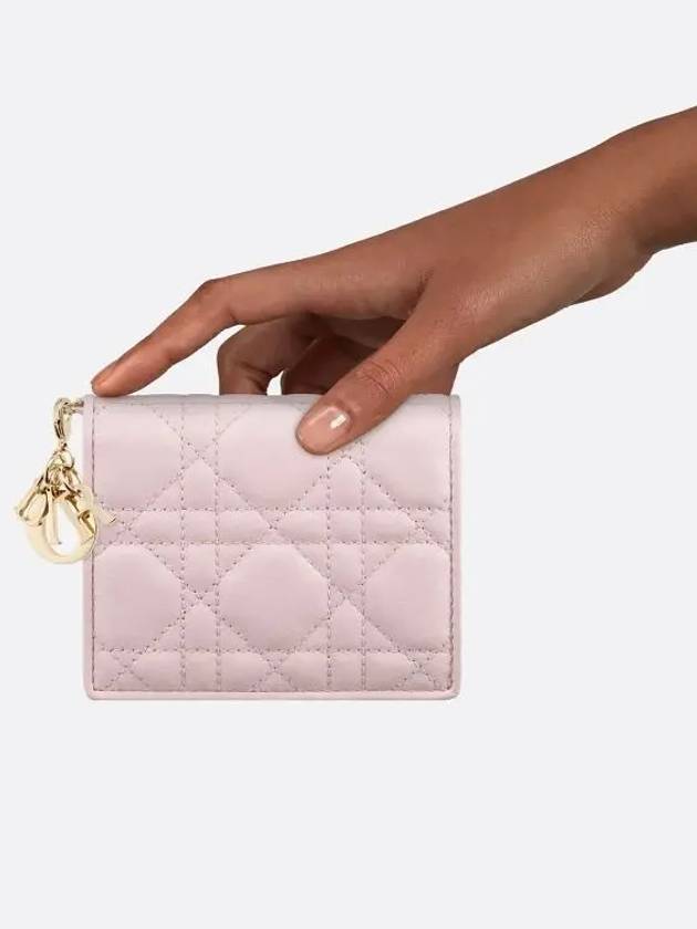 Lady Dior Gardenia Mini Half Wallet Pink - DIOR - BALAAN 8