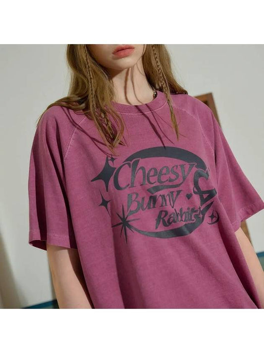 Cheese Bunny Raglan Pigment Short Sleeve T-Shirt Dusty Pink - CPGN STUDIO - BALAAN 1