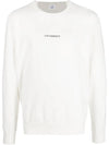 Light Fleece Logo Sweatshirt White - CP COMPANY - BALAAN 1