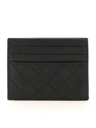 Intrecciato Leather Card Wallet Black - BOTTEGA VENETA - BALAAN 2