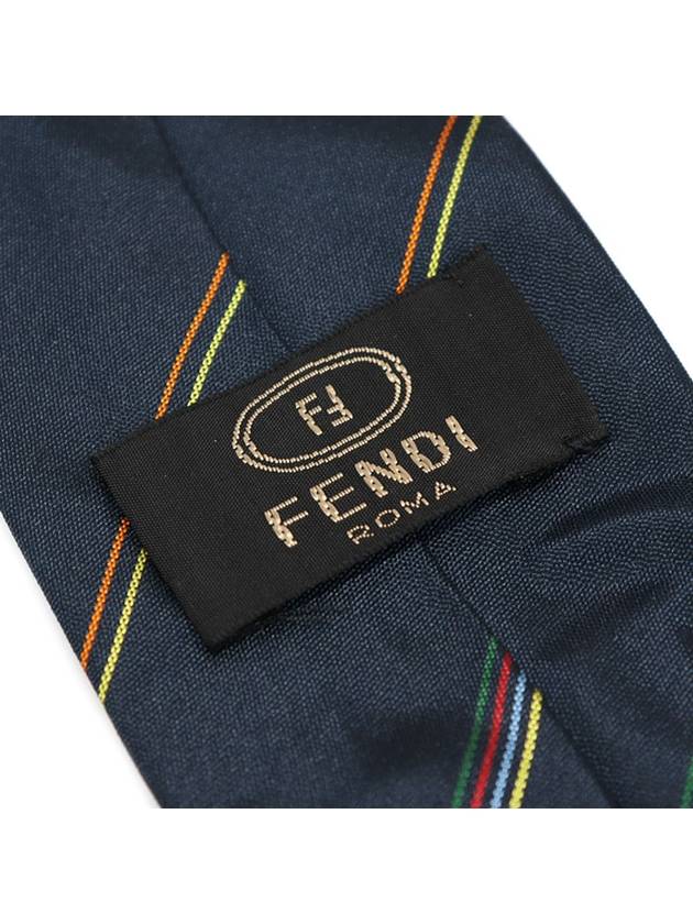 100 silk navy striped pattern tie - FENDI - BALAAN 7