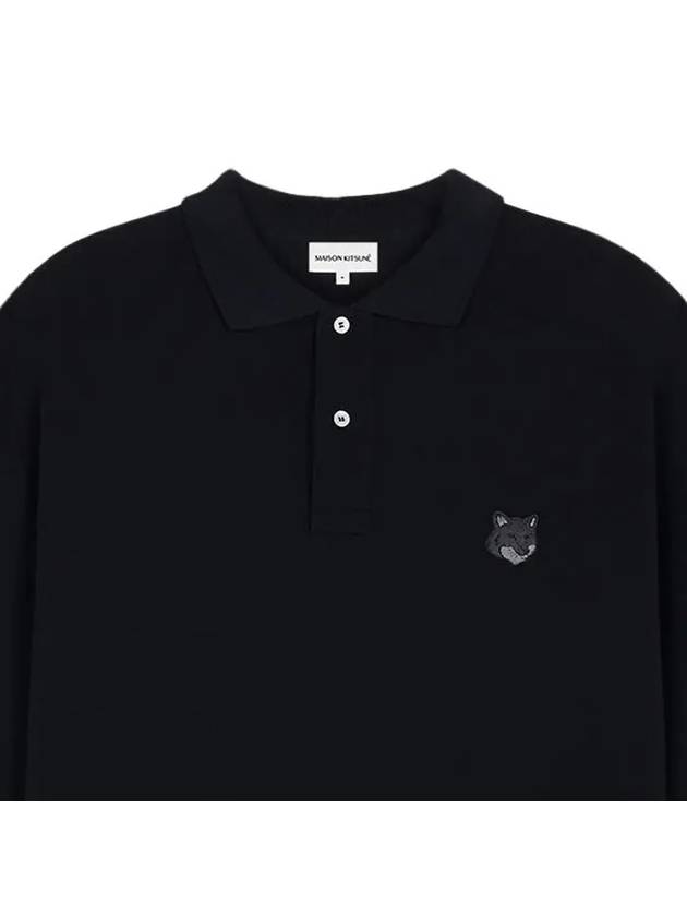 Bold Fox Head Patch Oversized Polo Shirt Black - MAISON KITSUNE - BALAAN 4