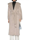 Women's Calcio Belt Alpaca Wool Fur Coat Ice - MAX MARA - BALAAN 2