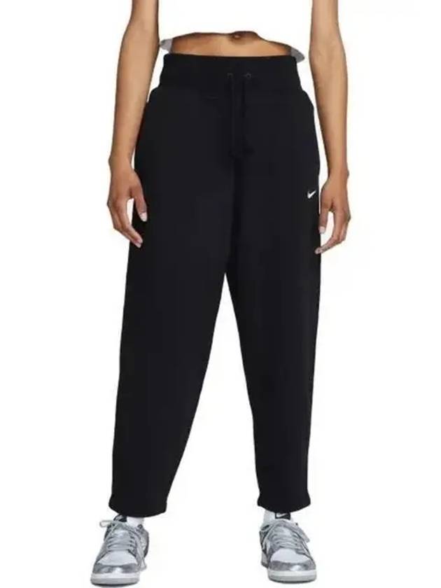 Women's Phoenix Fleece High Waist Curve Track Pants Black - NIKE - BALAAN 3