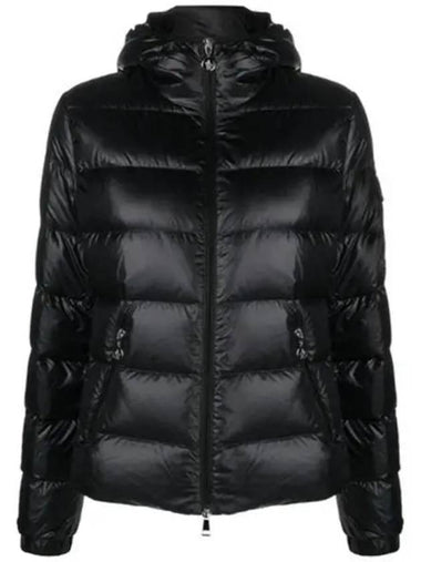 1A00064 595ZZ 999 GLES logo patch down hood padded jacket black women TJ 271226 - MONCLER - BALAAN 1