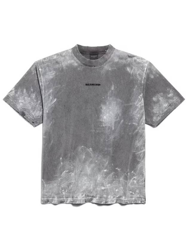 Men's Back Medium Fit Short Sleeve T-Shirt Grey - BALENCIAGA - BALAAN 1