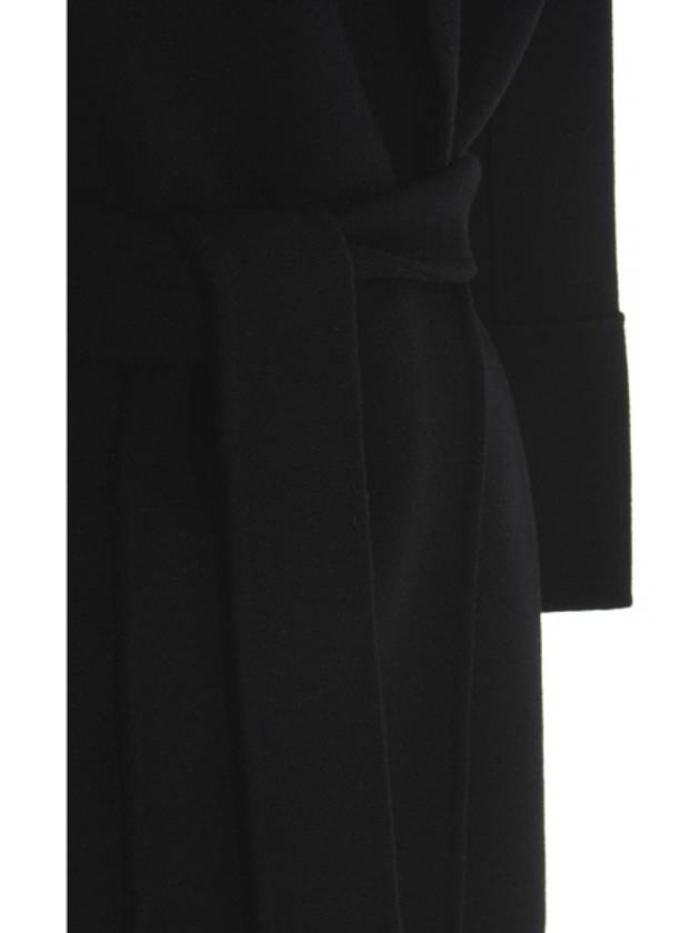 Women's Arona Belt Virgin Wool Single Coat Black - S MAX MARA - BALAAN 4