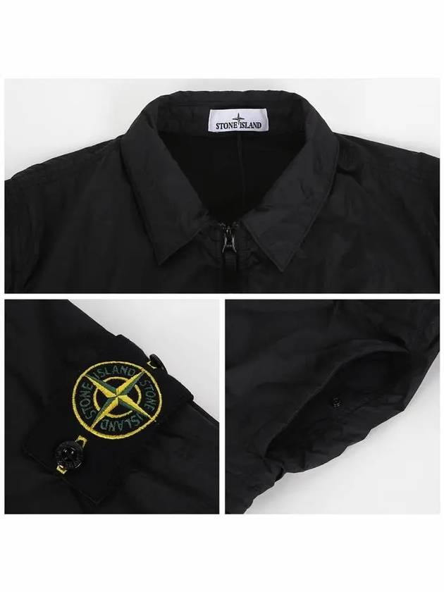 Garment Dyed Crinkle Reps Recycled Nylon Jacket Black - STONE ISLAND - BALAAN 7