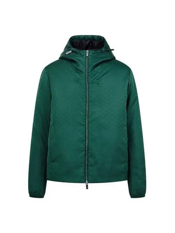 Men s Eagle Logo Pattern Padded Jacket Dark Green 271617 - EMPORIO ARMANI - BALAAN 1