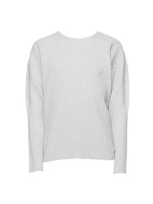 Pleated Long Sleeve T-Shirt Light Grey - ISSEY MIYAKE - BALAAN 2