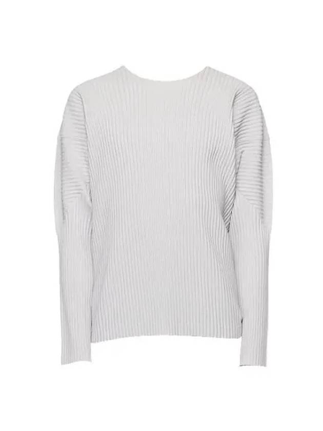 Pleated Long Sleeve T-Shirt Light Grey - ISSEY MIYAKE - BALAAN 1