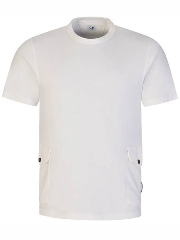 Lens Side Pocket Short Sleeve T-Shirt White - CP COMPANY - BALAAN 3