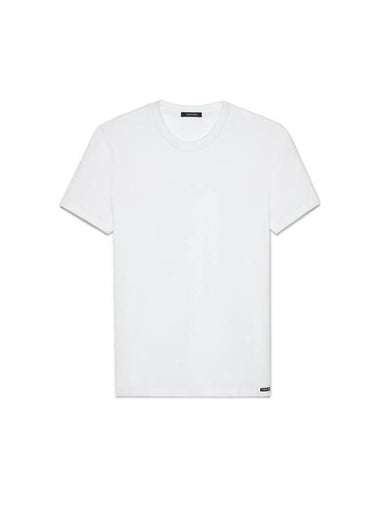 Cotton Modal Crew Neck Short Sleeve T-Shirt White - TOM FORD - BALAAN 1