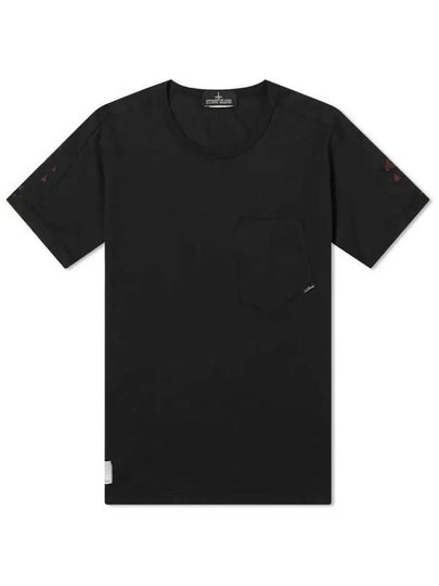 Shadow Project Back Printing Pocket Short Sleeve T-Shirt Black - STONE ISLAND - BALAAN 2