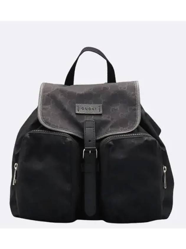 510343 GG logo black fabric two pocket backpack - GUCCI - BALAAN 2