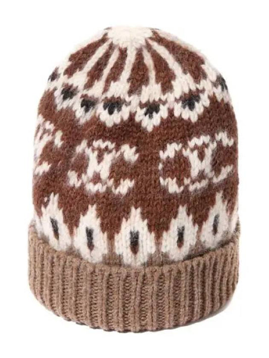 Triomphe Fair Isle Wool Beanie - CELINE - BALAAN 1