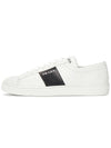 Logo Brushed Leather Low-Top Sneakers White - PRADA - BALAAN 5