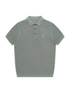 Men's Polo Pique Short Sleeve Knit Grayish Khaki SW23ESW03GK - SOLEW - BALAAN 1