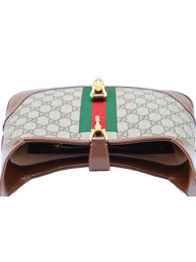 Women s Leather Shoulder Bag Brown Gucci 636706 GG Supreme Canvas Gold Jackie 1961 Small - GUCCI - BALAAN 5