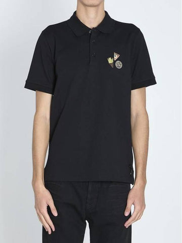 Fendilicious Short Sleeve Polo Shirt Black - FENDI - BALAAN 1