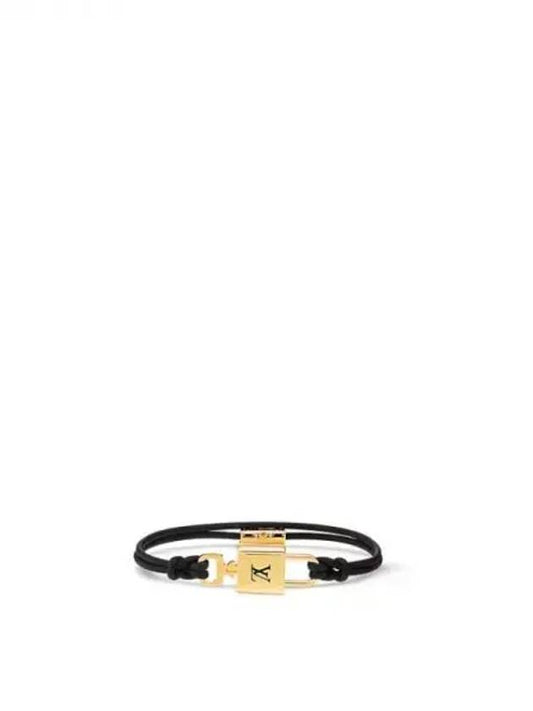 LV Padlock Logo Gold Bracelet Black - LOUIS VUITTON - BALAAN 2