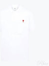 Heart Logo Polo Shirt White - AMI - BALAAN 2