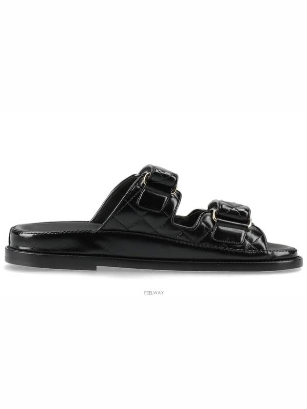 CC Logo Velcro Sandals Black - CHANEL - BALAAN 4