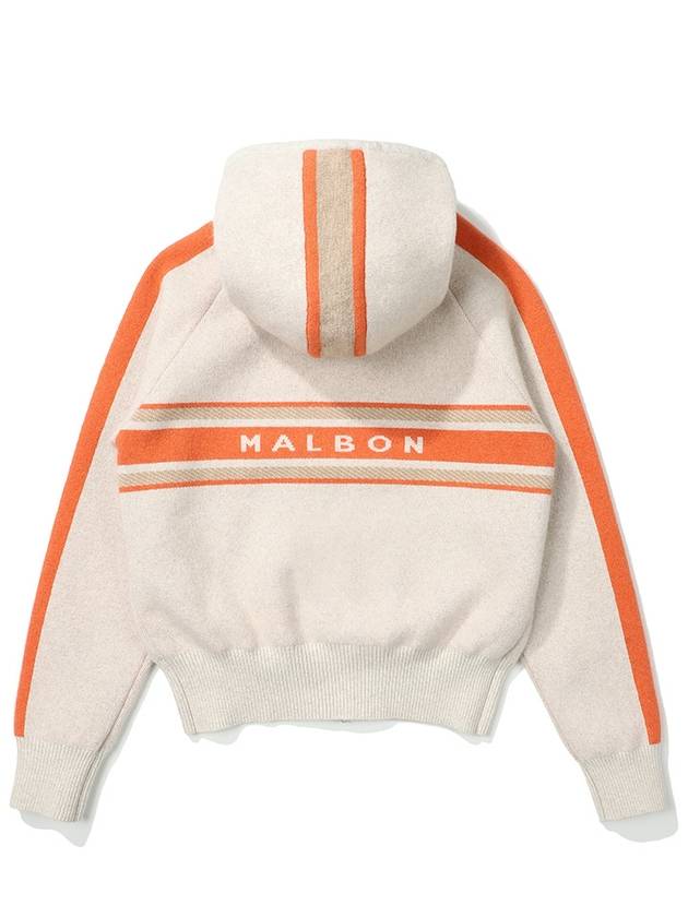 JACQUARD KNIT CARDIGAN ORANGE WOMAN - MALBON GOLF - BALAAN 2