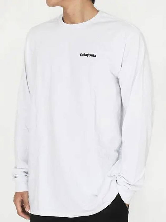 P6 Logo Responsibili Long Sleeve T-Shirt White - PATAGONIA - BALAAN 2