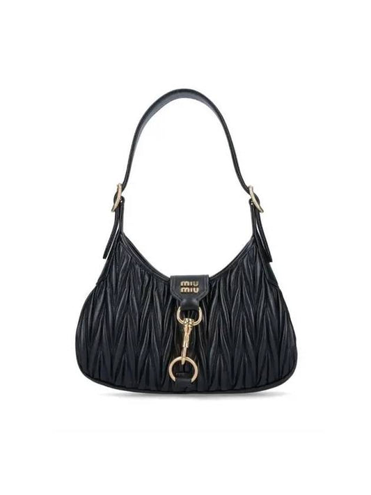 Materase Nappa Leather Hook Shoulder Bag Black - MIU MIU - BALAAN 1