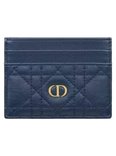 Caro 5-Slot Supple Cannage Calfskin Card Wallet Deep Ocean Blue - DIOR - BALAAN 1