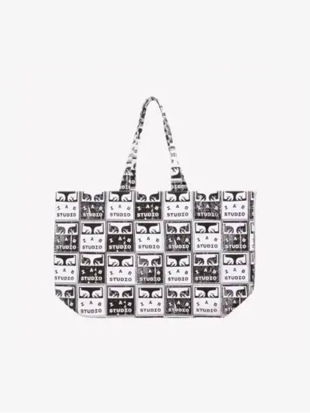 Logo Print Square Canvas Tote Bag Black - JIL SANDER - BALAAN 2