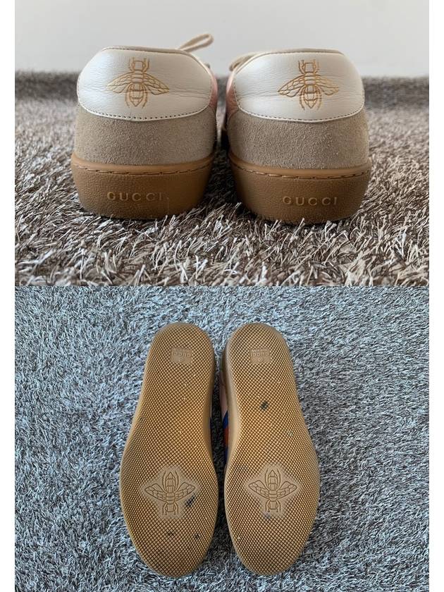 Bee web suede leather sneakers 7 5 265 - GUCCI - BALAAN 6