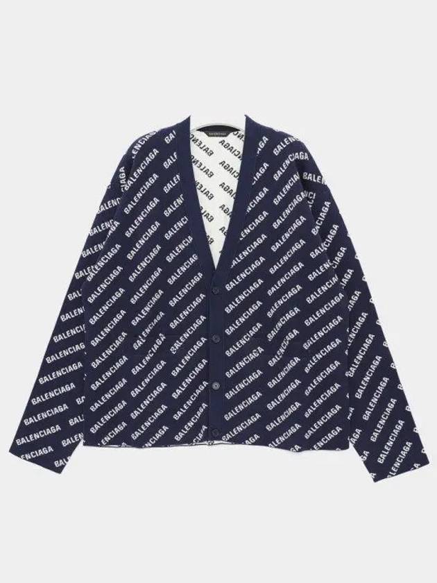 Mini Allover Logo Knit Cardigan Blue - BALENCIAGA - BALAAN 2