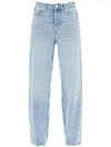 Overdyed Heavy Izey Straight Jeans Light Blue - GANNI - BALAAN 2