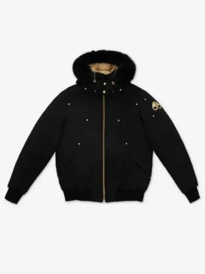 Ballistic Bomber Jacket Black Fox Fur Gold Metal Black - MOOSE KNUCKLES - BALAAN 2